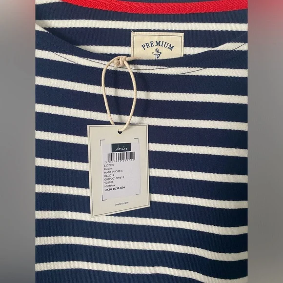 Joules Riviera Dress - Striped round neck 100% cotton dress - US6 /UK10 - Picture 9 of 12
